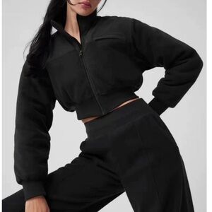 ALO YOGA Polar Fleece Cropped Wintry Mix Jacket